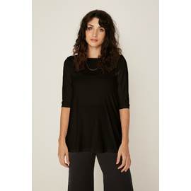 Mid Sleeve T Shirt - Black  - M 