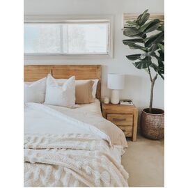 Bamboo Duvet Cover - White /Macadamia - Queen