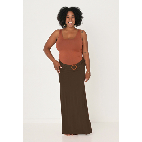 Bamboo Maxi Skirt - Cocoa