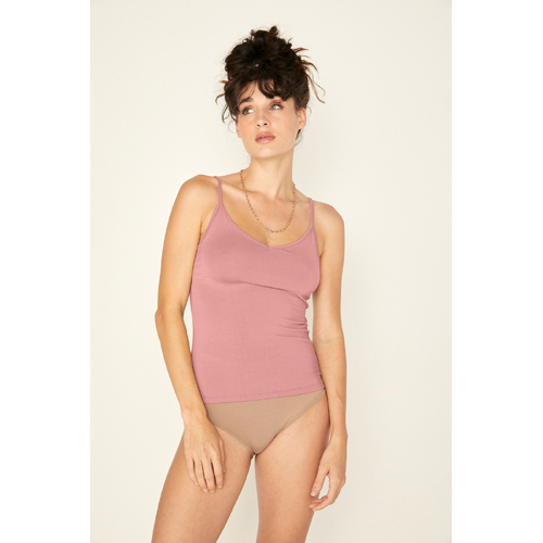 Bamboo Layering Singlet - Pink Clay