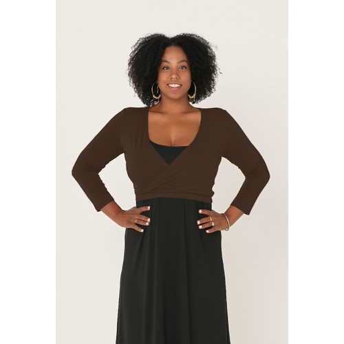 Bamboo Ballet Wrap Cardi - Cocoa