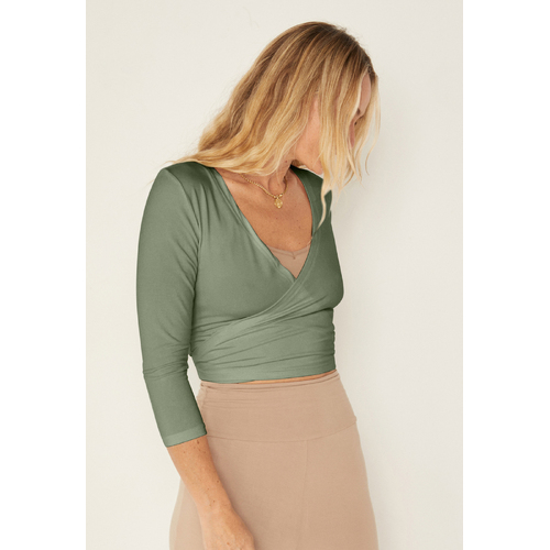 Bamboo Ballet Wrap Cardi - Eucalyptus