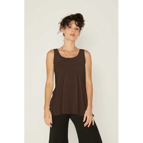 Bamboo A-Line Singlet - Cocoa