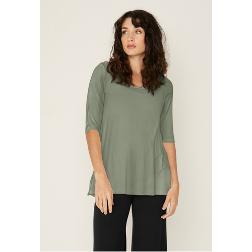 Bamboo Mid Sleeve T Shirt - Eucalyptus