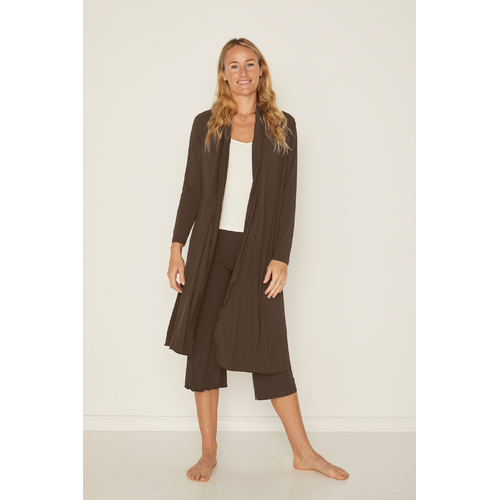 Bamboo Long Cardigan - Cocoa