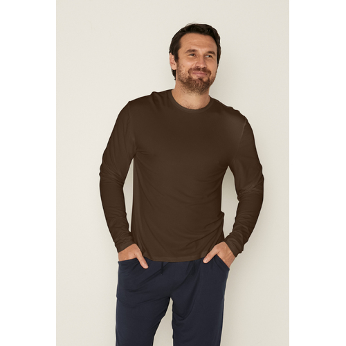 Bamboo Men's Long Sleeve T-Shirt - Cocoa