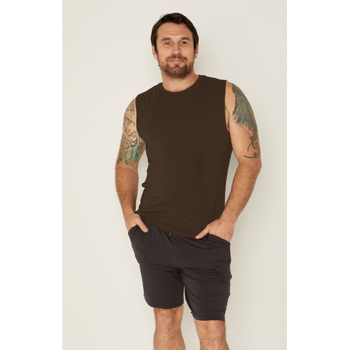 Bamboo Men's Tank Singlet - Cocoa