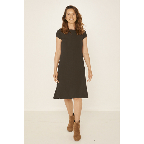 Bamboo Boat Neck Dress - Cocoa